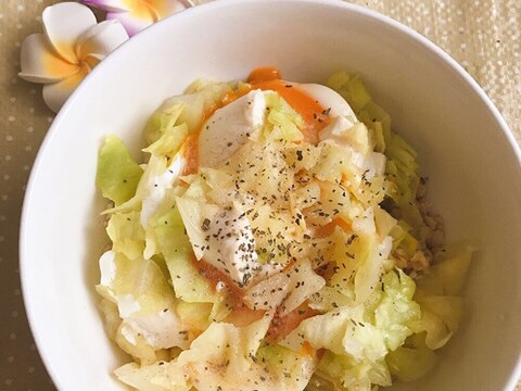 オートミール丼(温泉卵)ラーメンスープ味